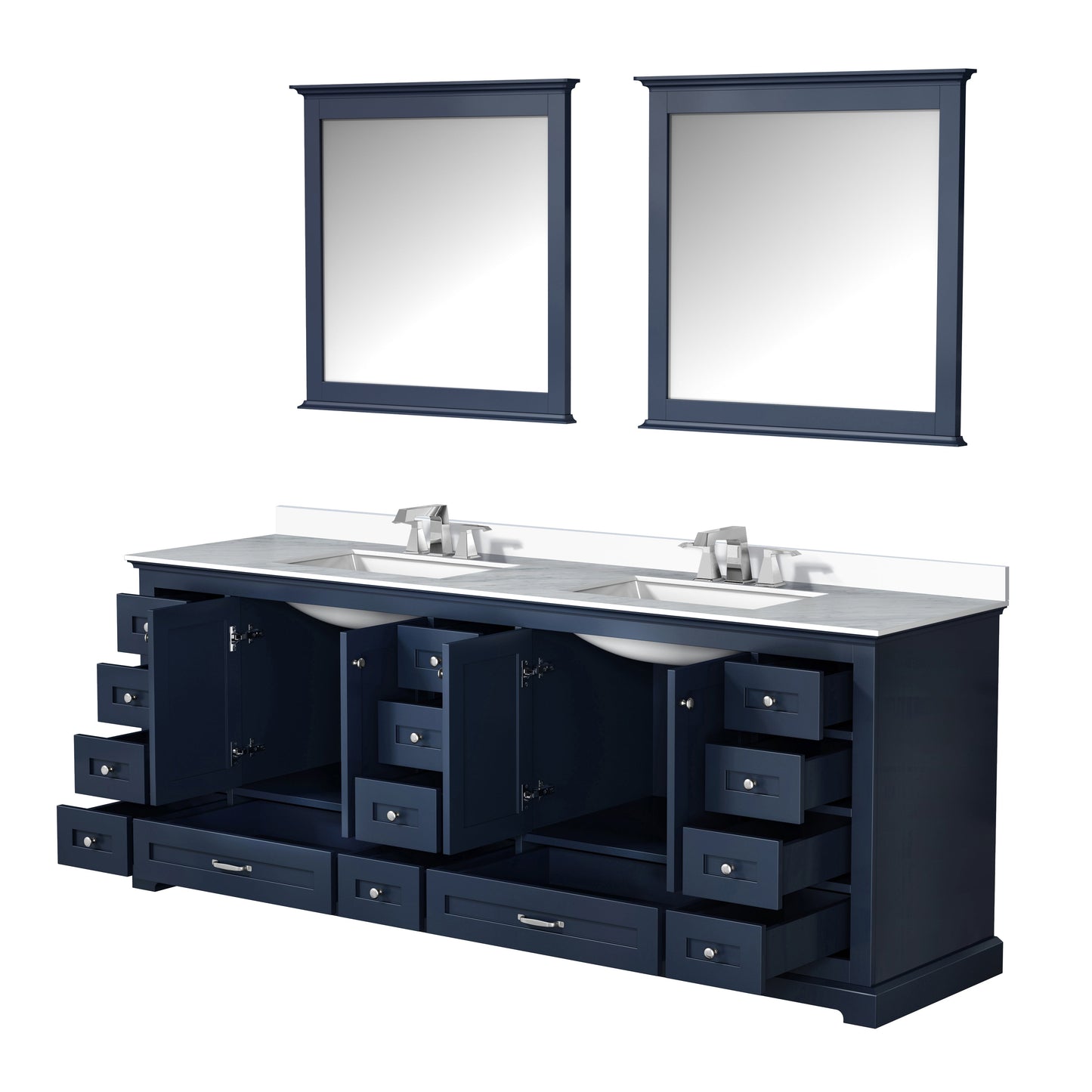 Dukes 84 in. W x 22 in. D Navy Blue Double Bath Vanity