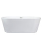 Melina 59 in White Freestanding Acrylic Flatbottom Soaking Bathtub