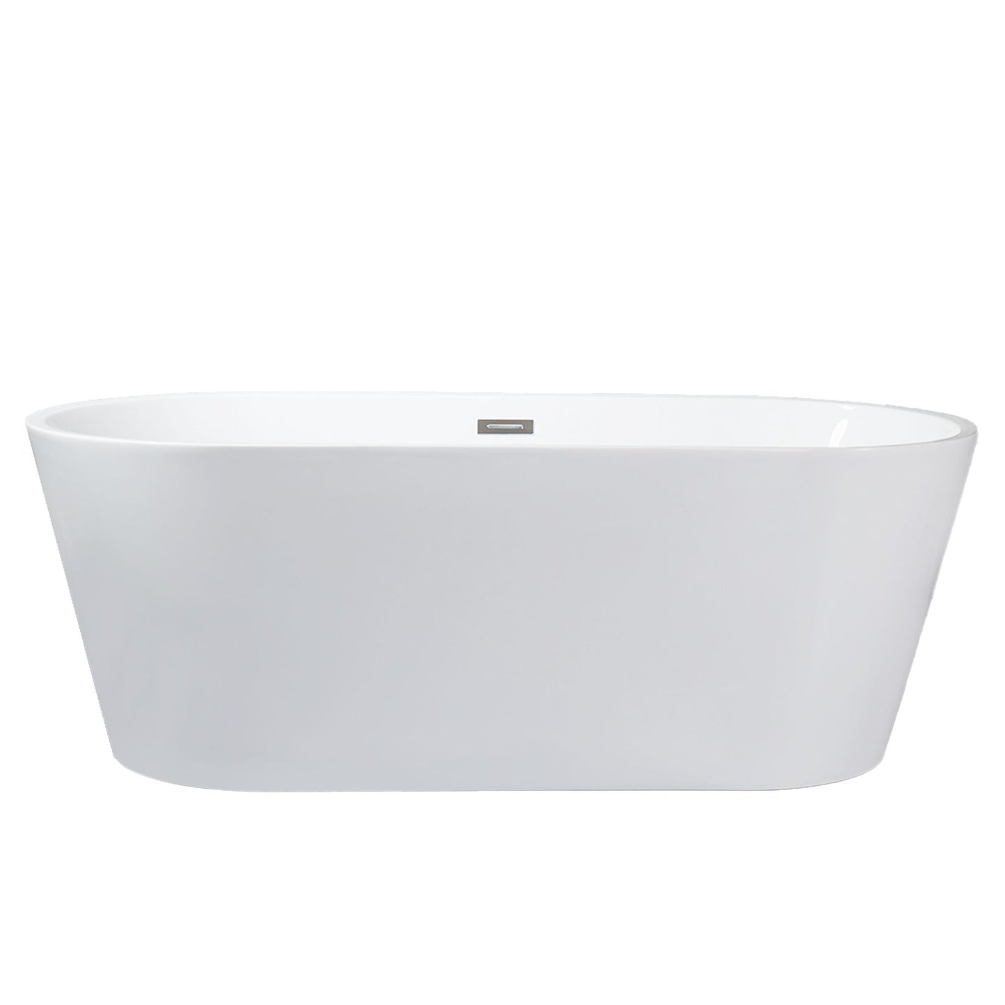 Melina 67 in White Freestanding Acrylic Flatbottom Soaking Bathtub