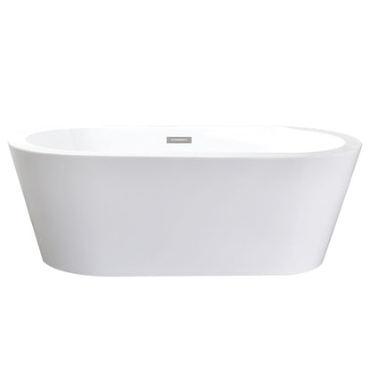 Lure 59 in White Freestanding Acrylic Flatbottom Soaking Bathtub
