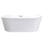 Lure 59 in White Freestanding Acrylic Flatbottom Soaking Bathtub