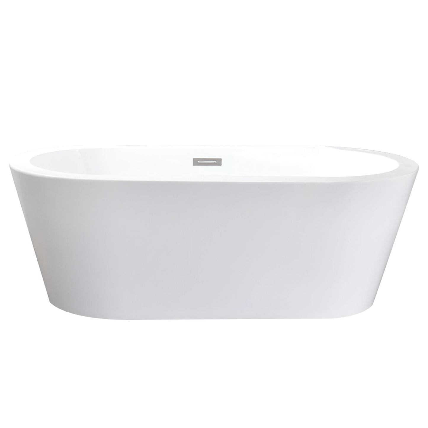 Lure 67 in White Freestanding Acrylic Flatbottom Soaking Bathtub