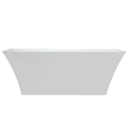 Vinter 59 in White Freestanding Acrylic Flatbottom Soaking Bathtub