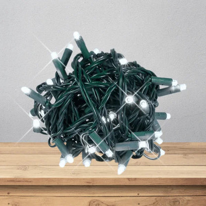 LED Mini Lights 5MM Pure White Twinkle Green Wire  6" Spacing