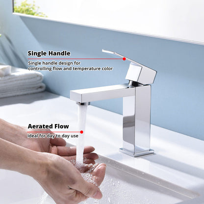 Monte Single Hole Stainless Steel Bathroom Faucet