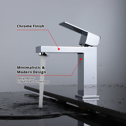 Monte Single Hole Stainless Steel Bathroom Faucet