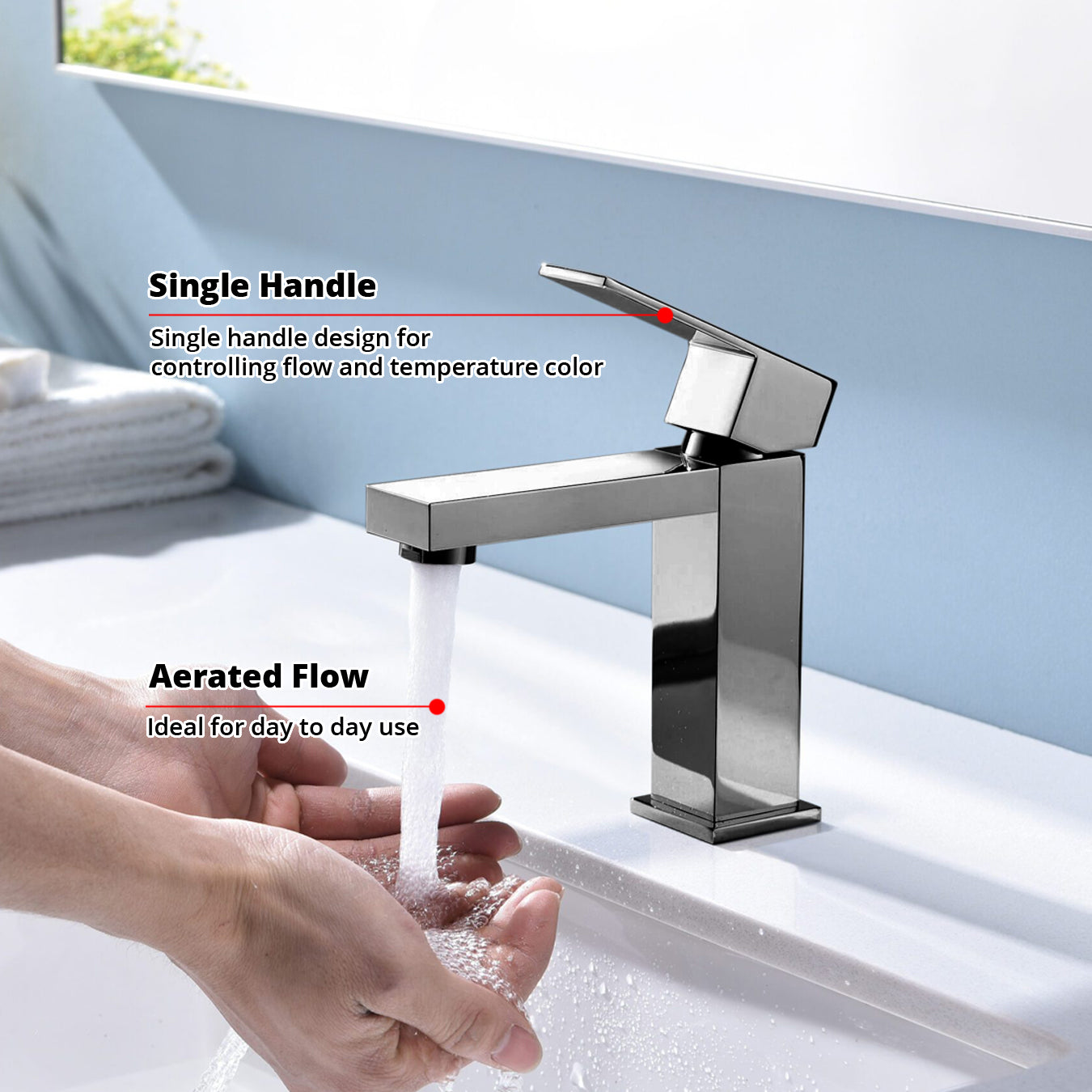 Monte Single Hole Stainless Steel Bathroom Faucet