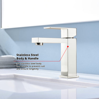 Monte Single Hole Stainless Steel Bathroom Faucet