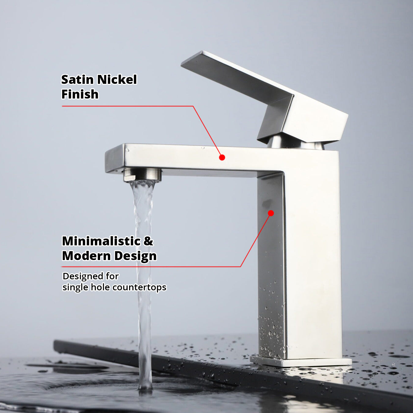 Monte Single Hole Stainless Steel Bathroom Faucet