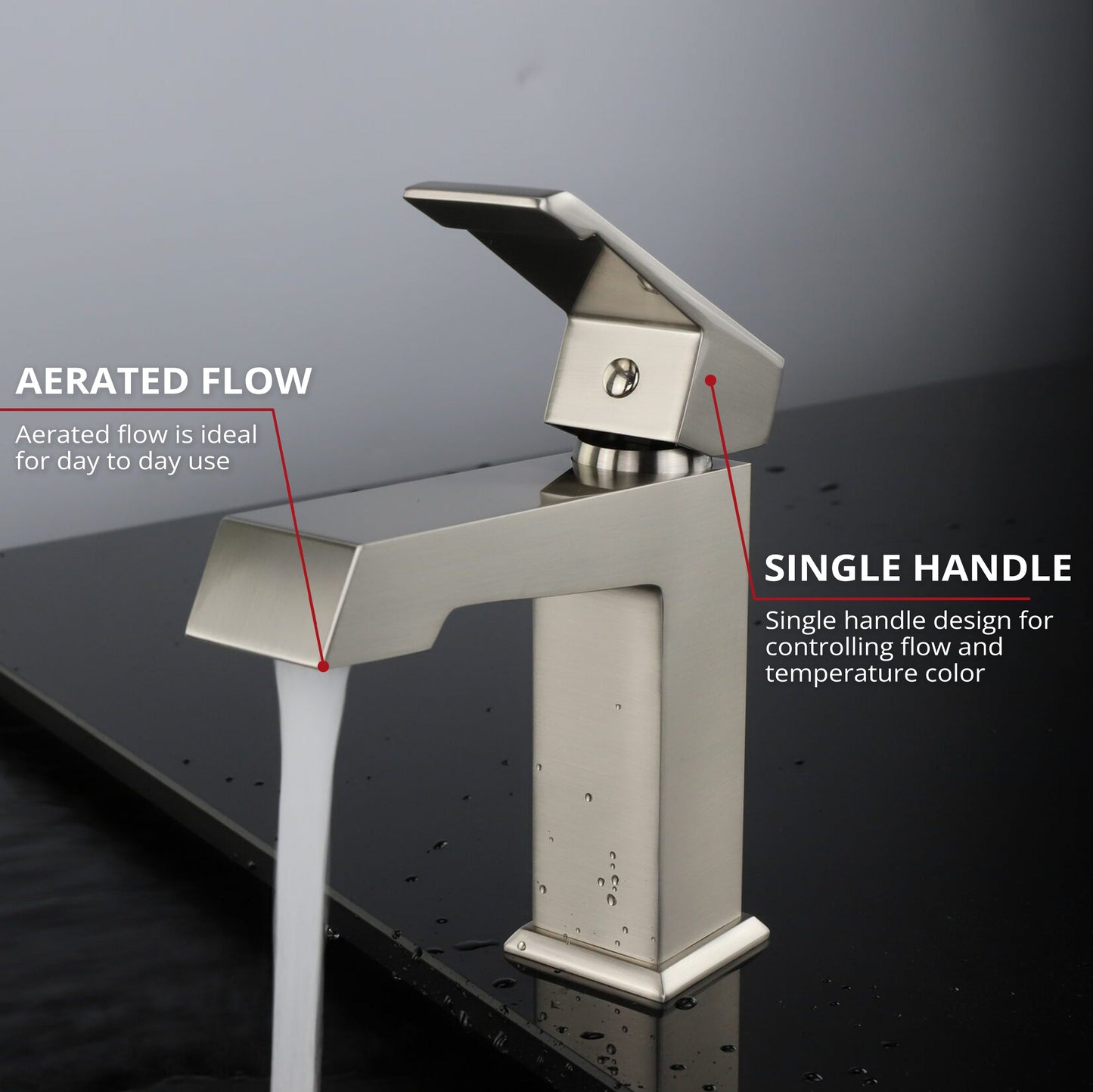 Labaro Single Hole Brass Bathroom Faucet