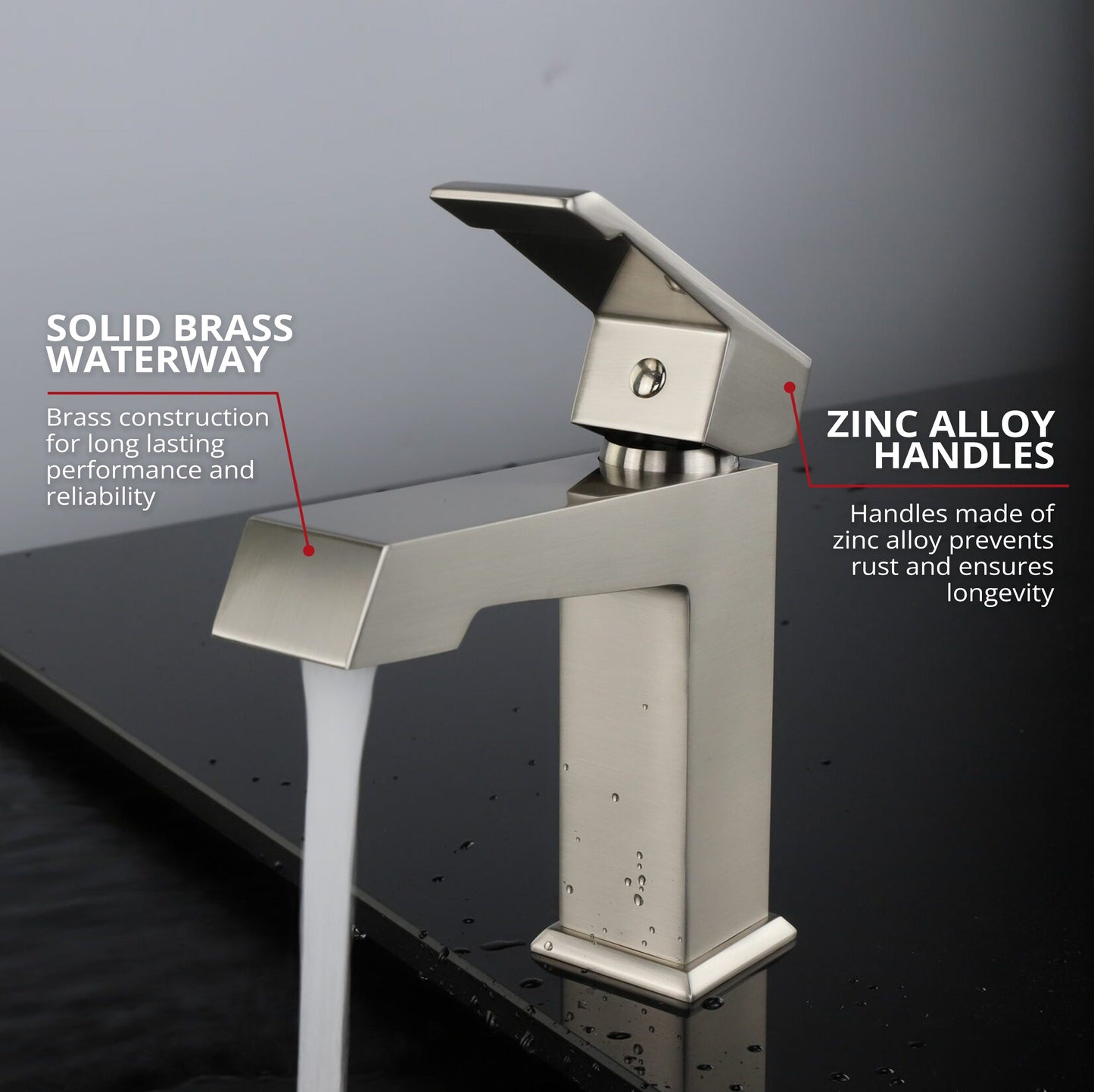 Labaro Single Hole Brass Bathroom Faucet