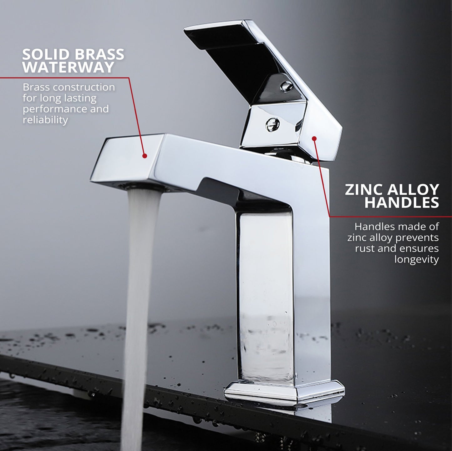 Labaro Single Hole Brass Bathroom Faucet