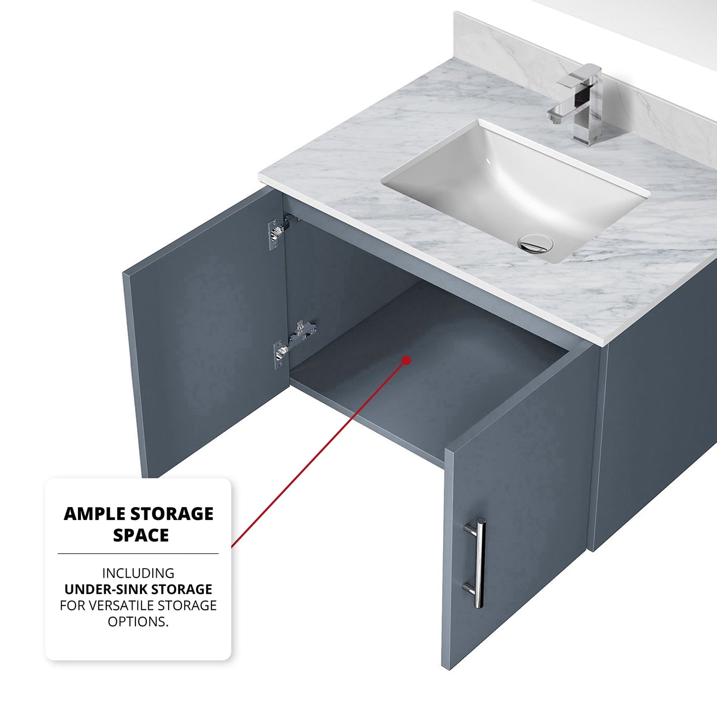 Geneva 30 in. W x 22 in. D Dark Grey Bath Vanity