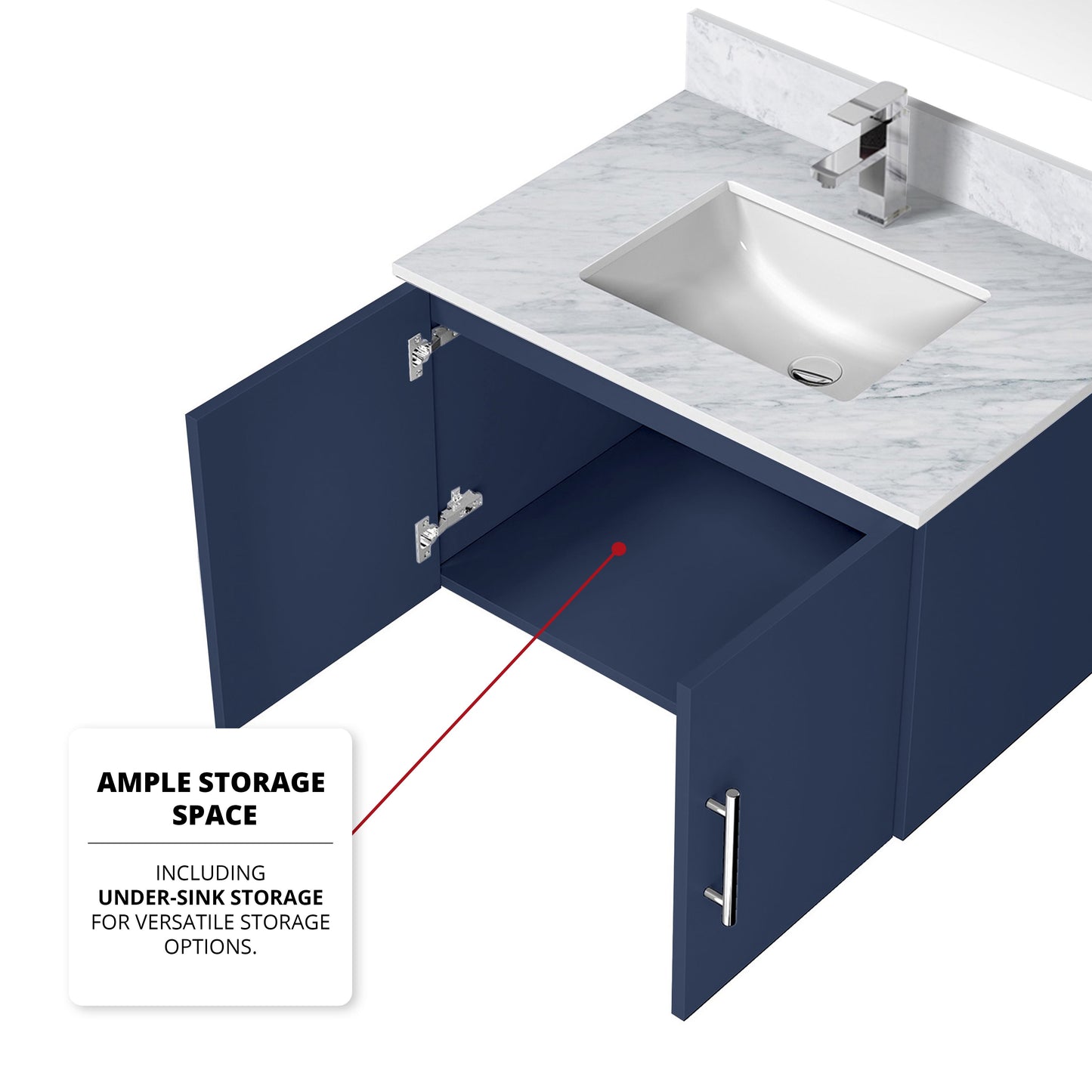 Geneva 30 in. W x 22 in. D Navy Blue Bath Vanity