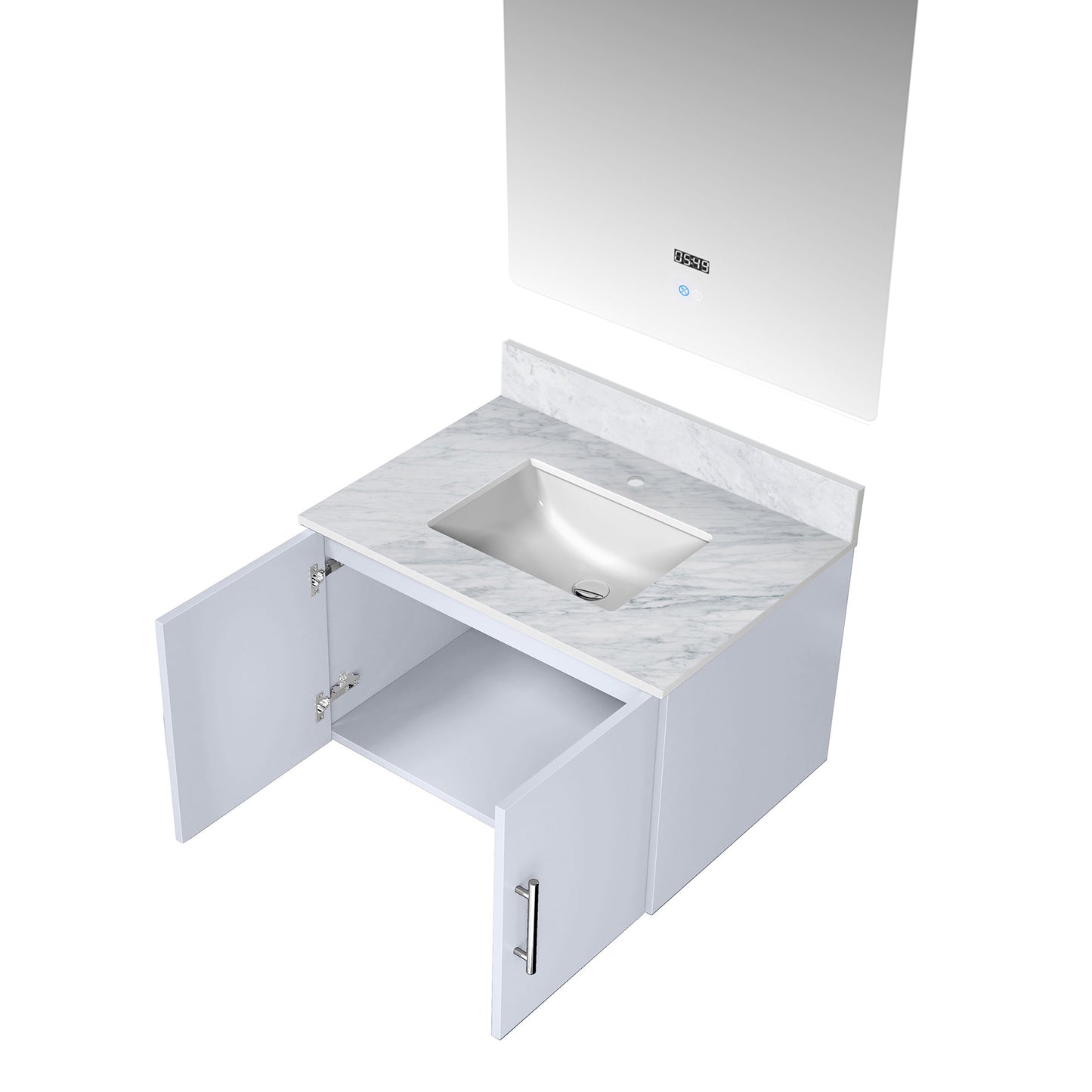Geneva 30 in. W x 22 in. D Glossy White Bath Vanity