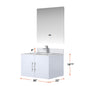 Geneva 30 in. W x 22 in. D Glossy White Bath Vanity
