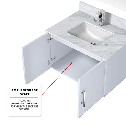 Geneva 30 in. W x 22 in. D Glossy White Bath Vanity