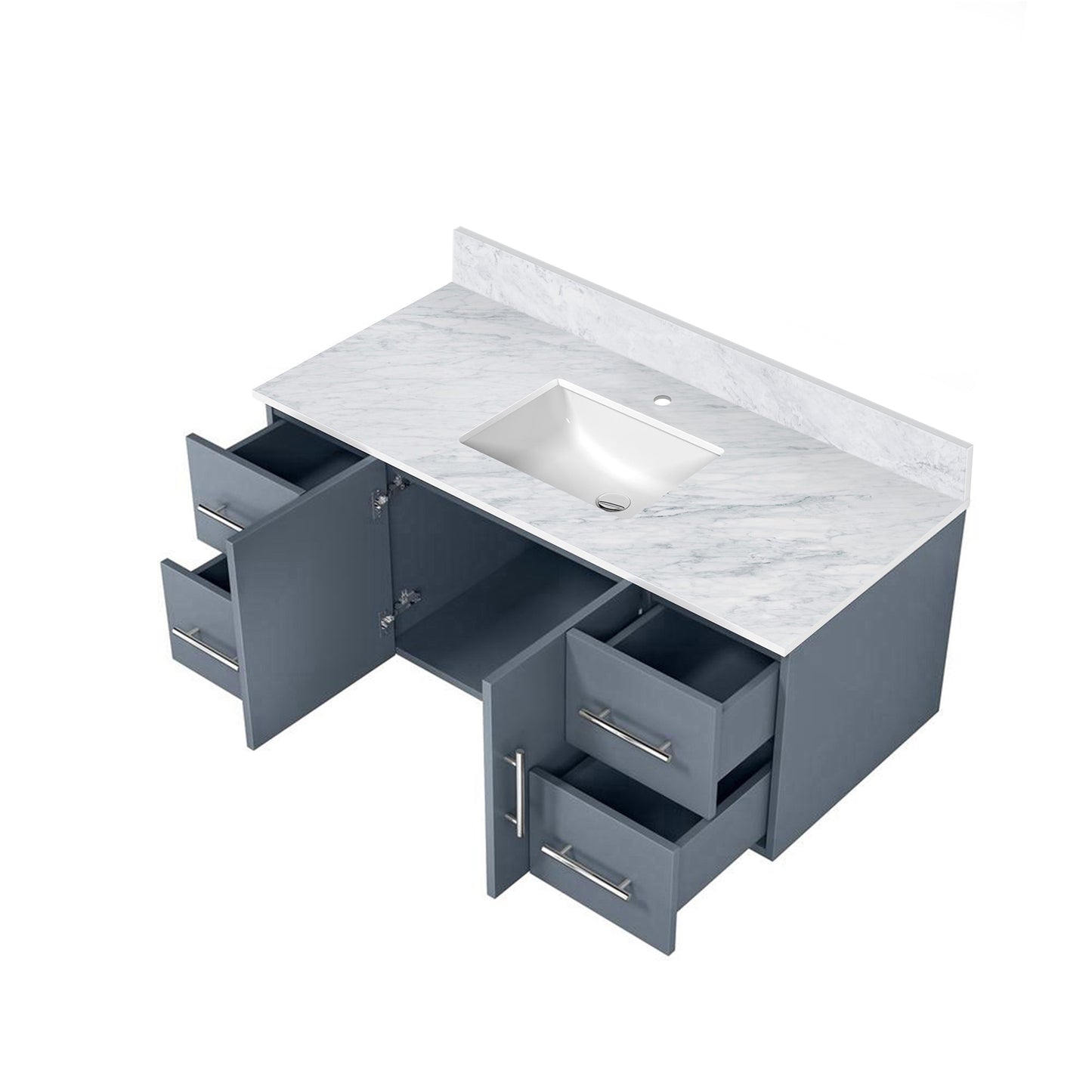 Geneva 48 in. W x 22 in. D Dark Grey Bath Vanity