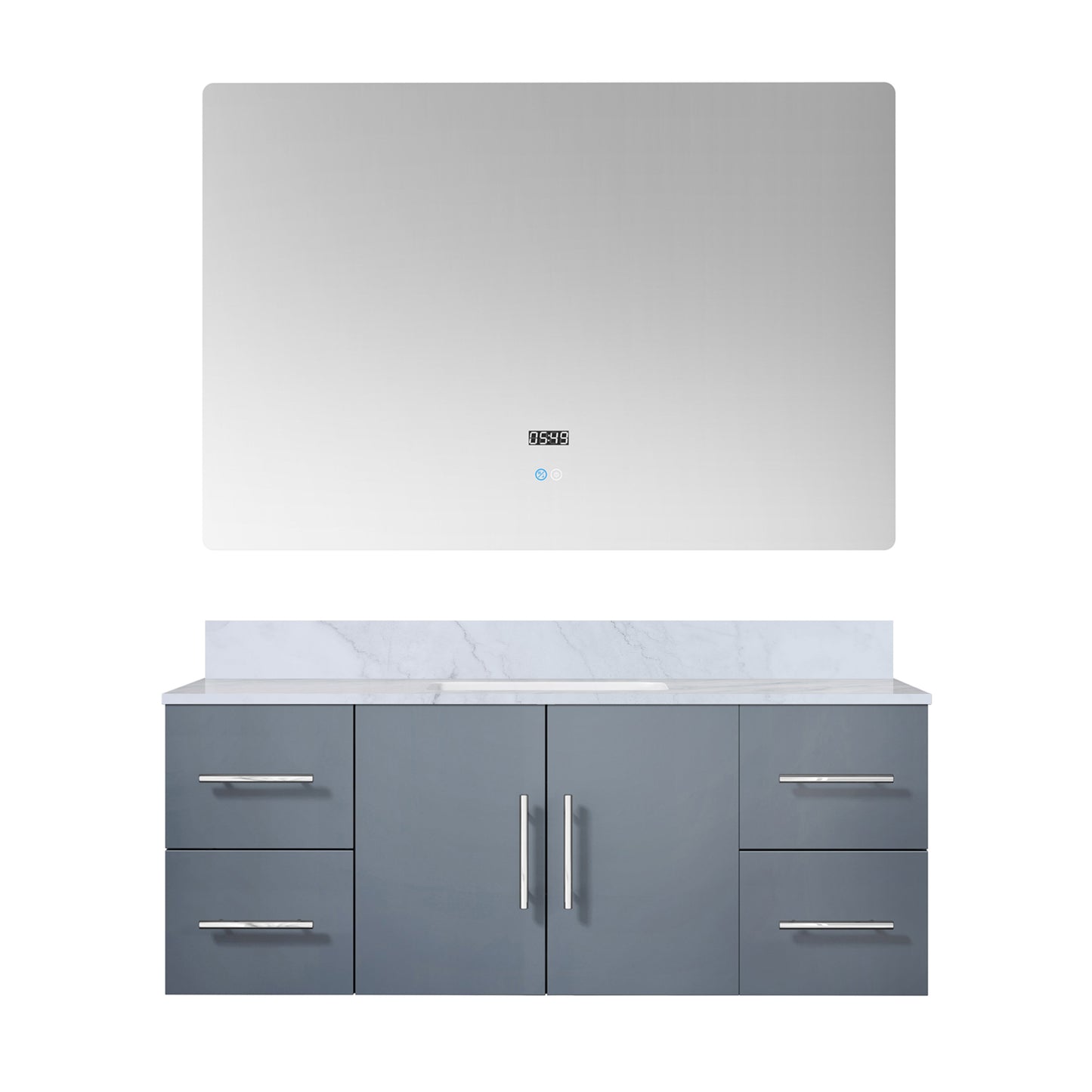 Geneva 48 in. W x 22 in. D Dark Grey Bath Vanity