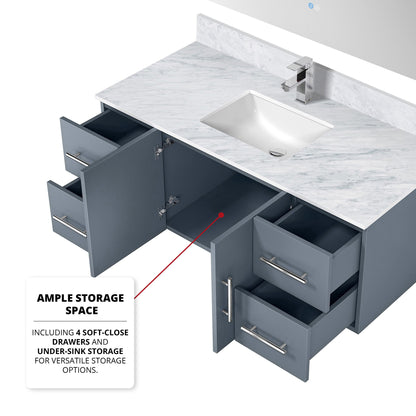 Geneva 48 in. W x 22 in. D Dark Grey Bath Vanity