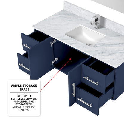 Geneva 48 in. W x 22 in. D Navy Blue Bath Vanity