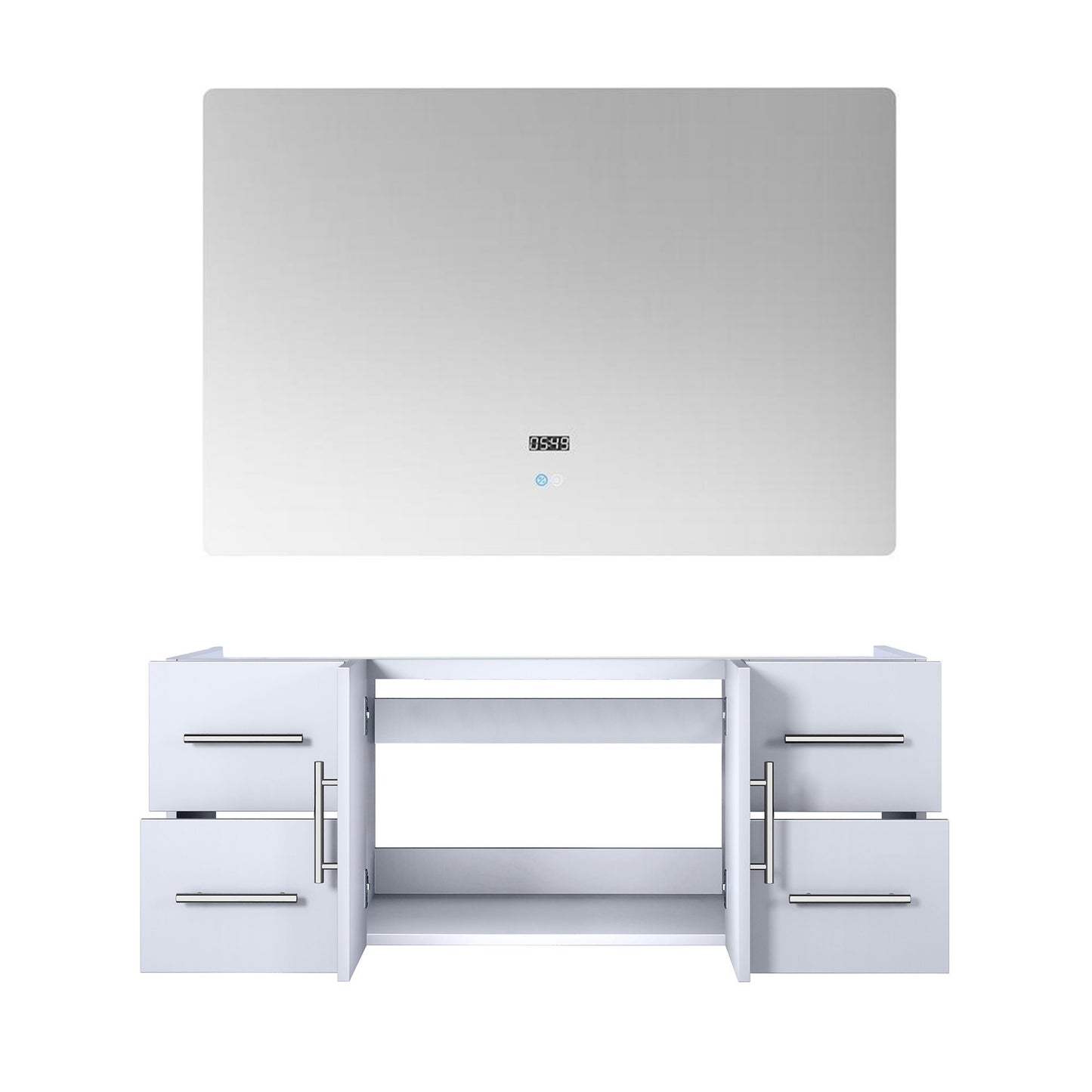 Geneva 48 in. W x 22 in. D Glossy White Bath Vanity