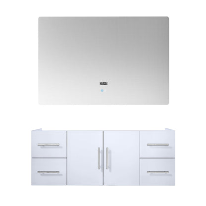 Geneva 48 in. W x 22 in. D Glossy White Bath Vanity