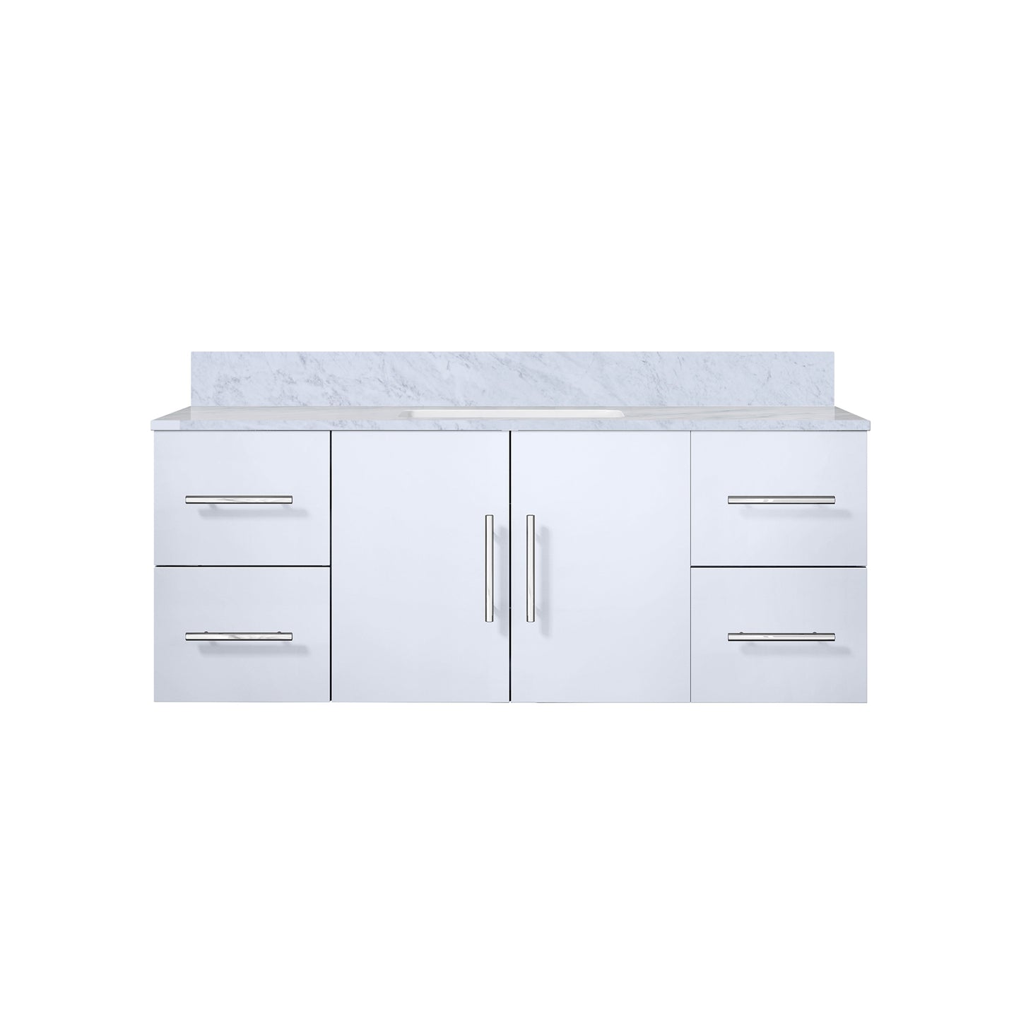 Geneva 48 in. W x 22 in. D Glossy White Bath Vanity