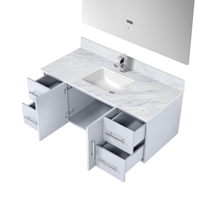 Geneva 48 in. W x 22 in. D Glossy White Bath Vanity
