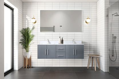 Geneva 60 in. W x 22 in. D Dark Grey Double Bath Vanity