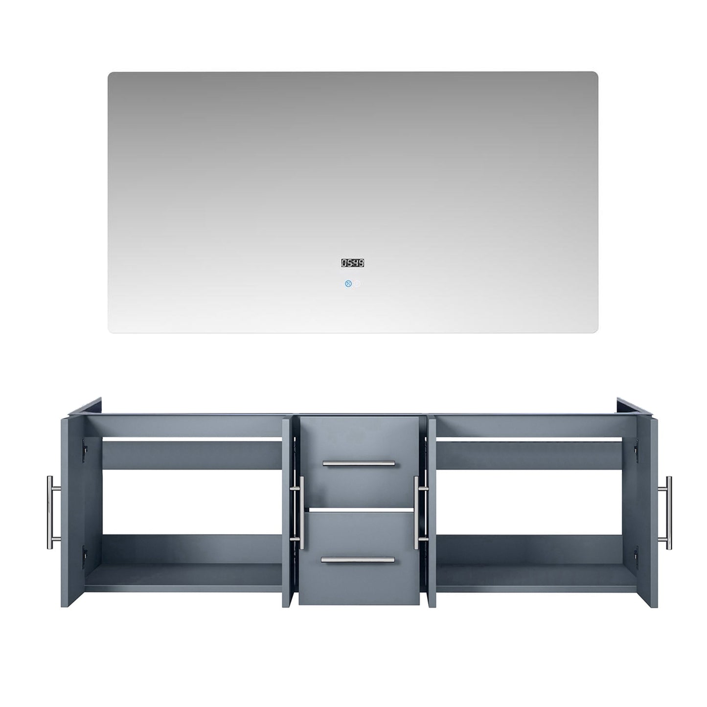Geneva 60 in. W x 22 in. D Dark Grey Double Bath Vanity