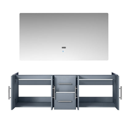 Geneva 60 in. W x 22 in. D Dark Grey Double Bath Vanity