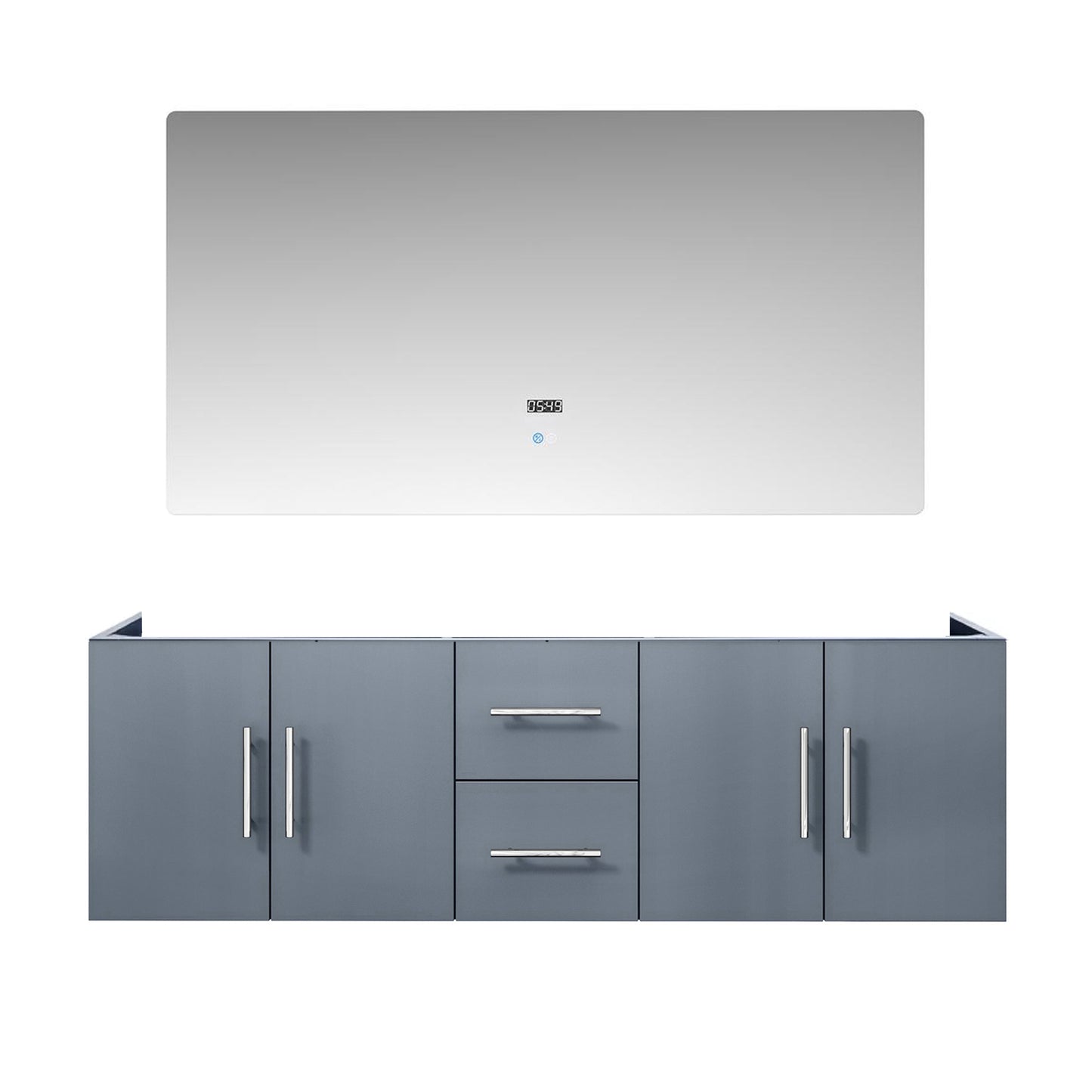 Geneva 60 in. W x 22 in. D Dark Grey Double Bath Vanity