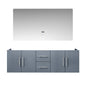 Geneva 60 in. W x 22 in. D Dark Grey Double Bath Vanity