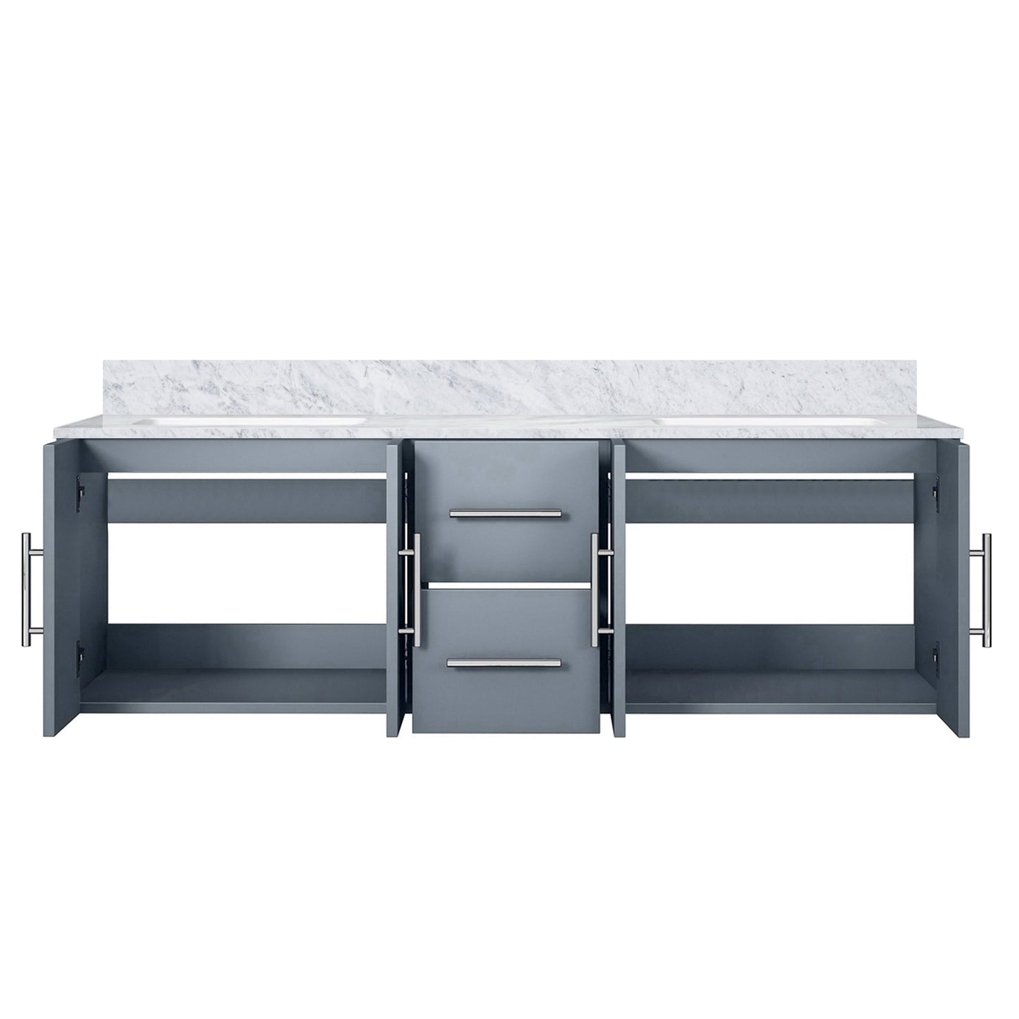 Geneva 60 in. W x 22 in. D Dark Grey Double Bath Vanity