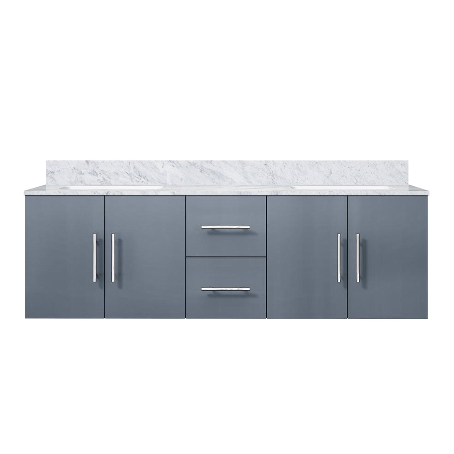 Geneva 60 in. W x 22 in. D Dark Grey Double Bath Vanity