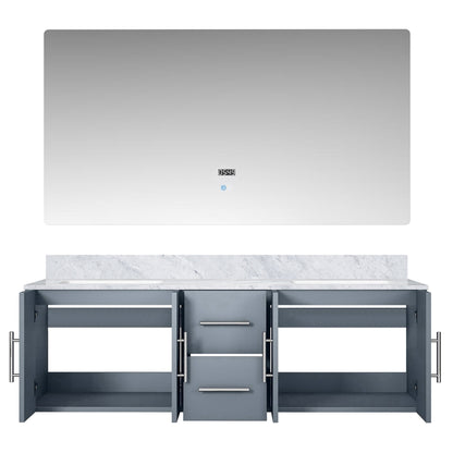 Geneva 60 in. W x 22 in. D Dark Grey Double Bath Vanity