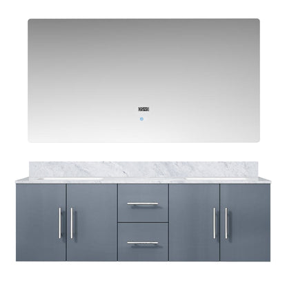 Geneva 60 in. W x 22 in. D Dark Grey Double Bath Vanity