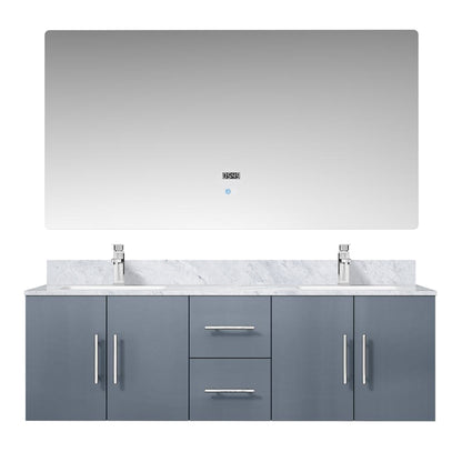 Geneva 60 in. W x 22 in. D Dark Grey Double Bath Vanity