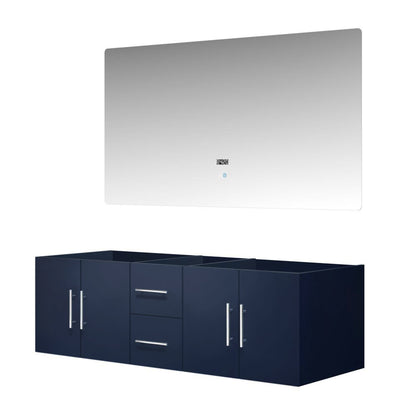 Geneva 60 in. W x 22 in. D Navy Blue Double Bath Vanity
