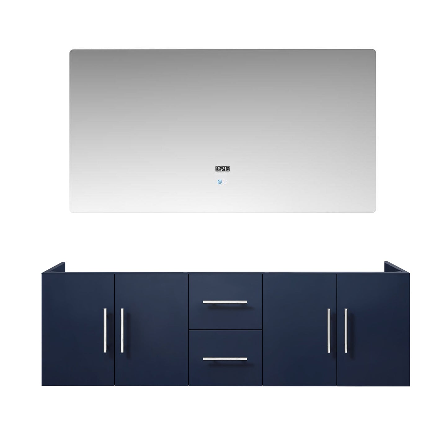 Geneva 60 in. W x 22 in. D Navy Blue Double Bath Vanity