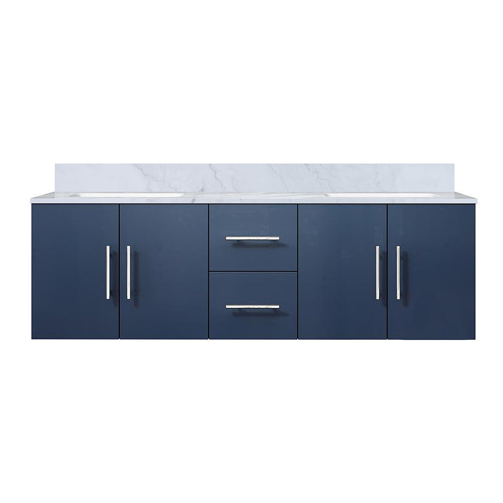 Geneva 60 in. W x 22 in. D Navy Blue Double Bath Vanity