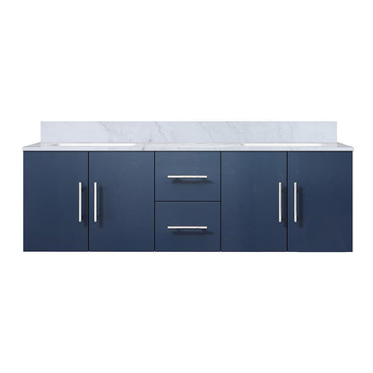 Geneva 60 in. W x 22 in. D Navy Blue Double Bath Vanity