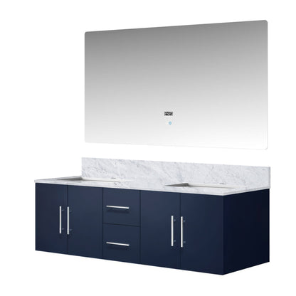 Geneva 60 in. W x 22 in. D Navy Blue Double Bath Vanity