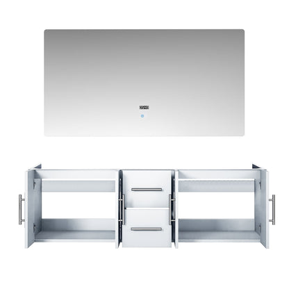 Geneva 60 in. W x 22 in. D Glossy White Double Bath Vanity