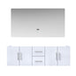 Geneva 60 in. W x 22 in. D Glossy White Double Bath Vanity