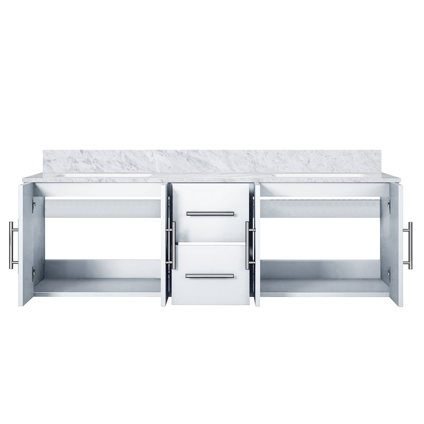 Geneva 60 in. W x 22 in. D Glossy White Double Bath Vanity