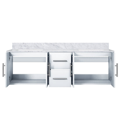 Geneva 60 in. W x 22 in. D Glossy White Double Bath Vanity