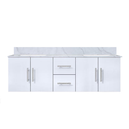 Geneva 60 in. W x 22 in. D Glossy White Double Bath Vanity