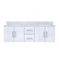 Geneva 60 in. W x 22 in. D Glossy White Double Bath Vanity